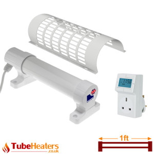 Morris 1ft Tube Heater with a Guard and a Digital Thermostat Set