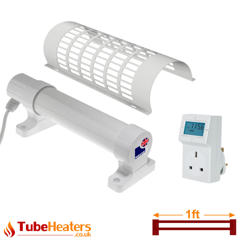 Morris 1ft Tube Heater with a Guard and a Digital Thermostat Set
