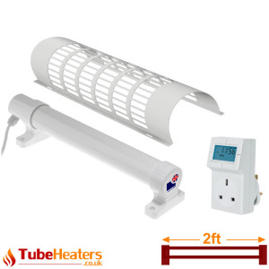 Morris 2ft Tube Heater with a Guard and a Digital Thermostat Set