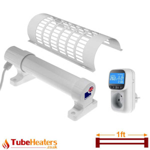 Morris 1ft Tube Heater with a Guard and a Digital Thermostat Set