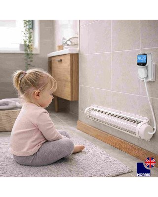 Morris 1ft Tube Heater with a Guard and a Digital Thermostat Set