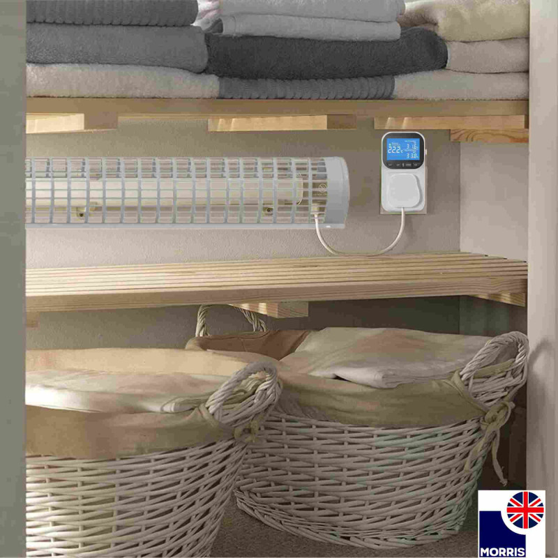 Morris 1ft Tube Heater with a Guard and a Digital Thermostat Set