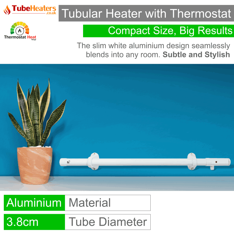 Morris 1ft Tube Heater With Thermostat - Slimline 55 Watts - Thermostat Heat Range