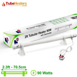 Morris 2ft Tube Heater With Thermostat - Slimline 90 Watts - Thermostat Heat Range