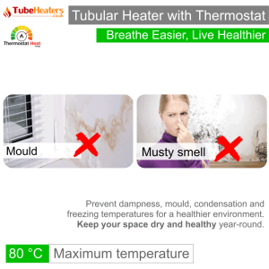 Morris 2ft Tube Heater With Thermostat - Slimline 90 Watts - Thermostat Heat Range