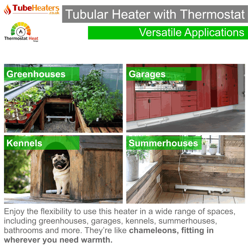 Morris 2ft Tube Heater With Thermostat - Slimline 90 Watts - Thermostat Heat Range