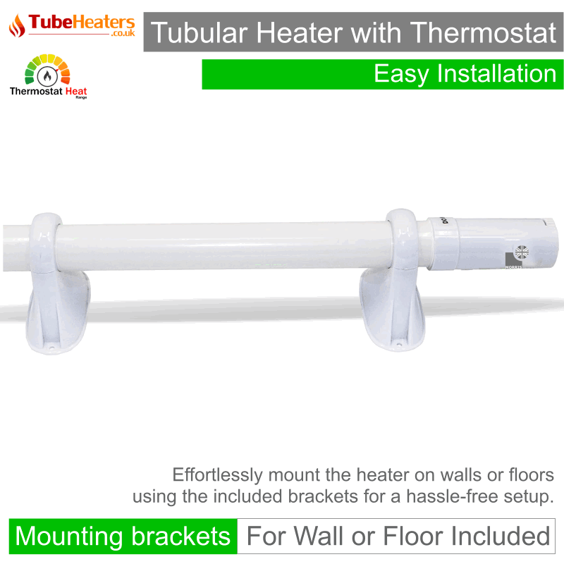 Morris 4ft Tubular Heater With Thermostat - Slimline 190 Watts - Thermostat Heat Range